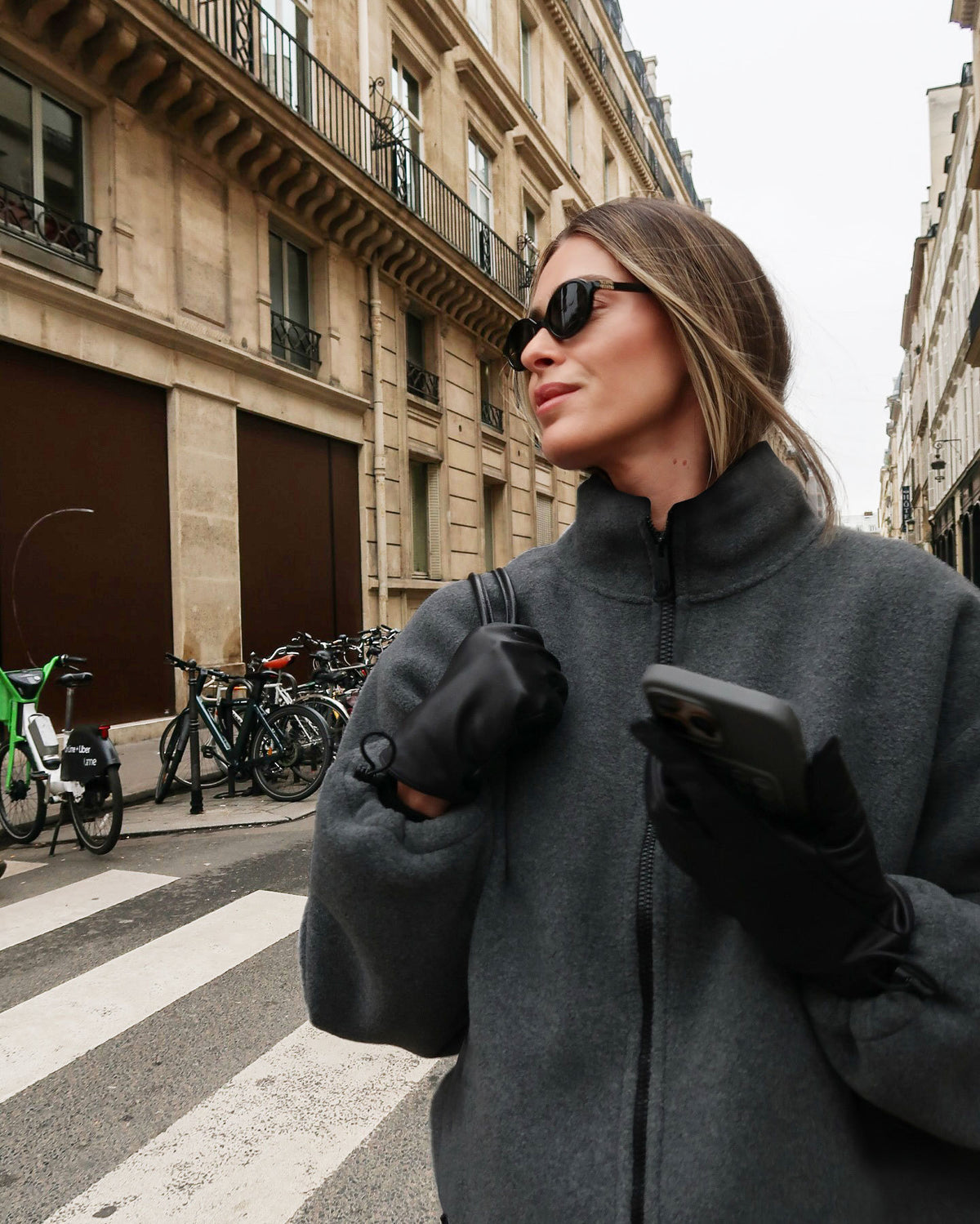 Oversized Fleece Zip-Up Jacket