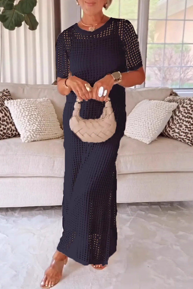 2026 Summer Resort Style Women's Spaghetti Strap Dress with Hollowed-out Cover-up Two-Piece Set(BUY 2 FREE SHIPPING)