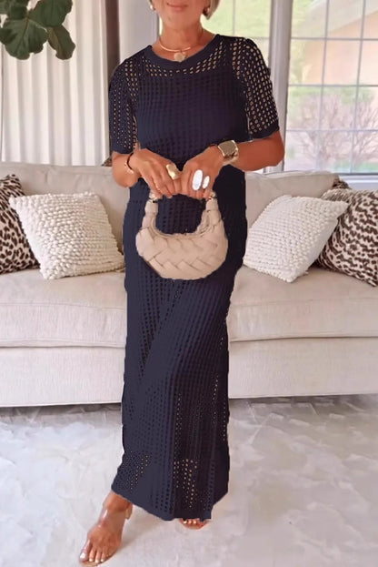 2026 Summer Resort Style Women's Spaghetti Strap Dress with Hollowed-out Cover-up Two-Piece Set(BUY 2 FREE SHIPPING)