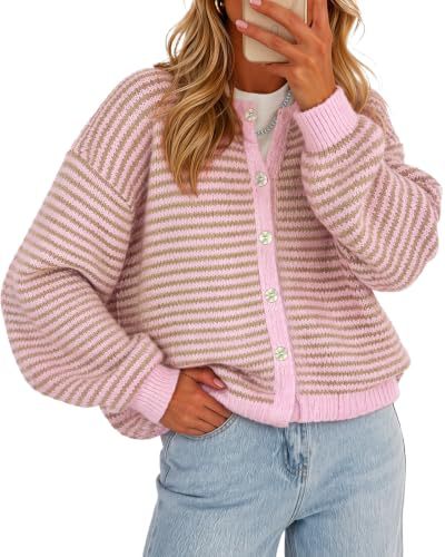 Striped Color Block Knit Cardigan