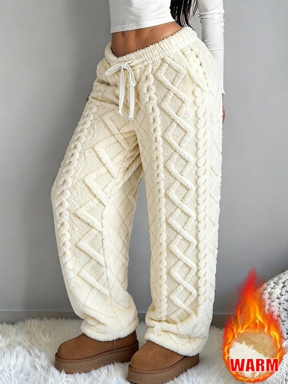 Women's Plush Textured Warm Lounge Pants