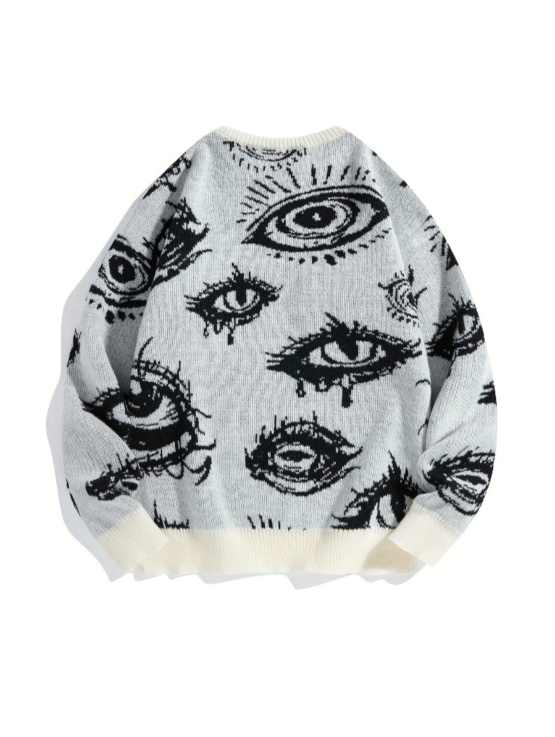 Vintage Eye Graphic Knit Sweater