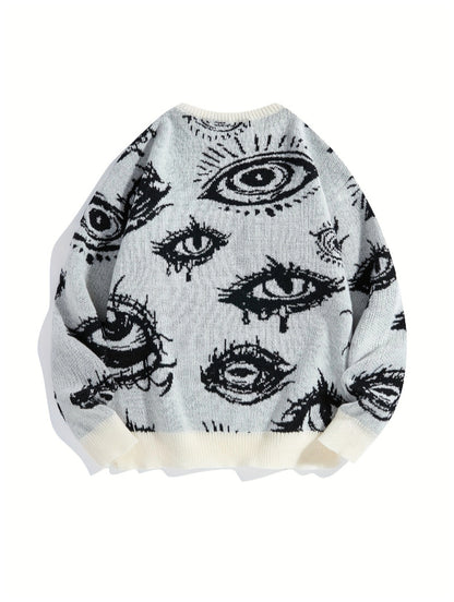 Vintage Eye Graphic Knit Sweater