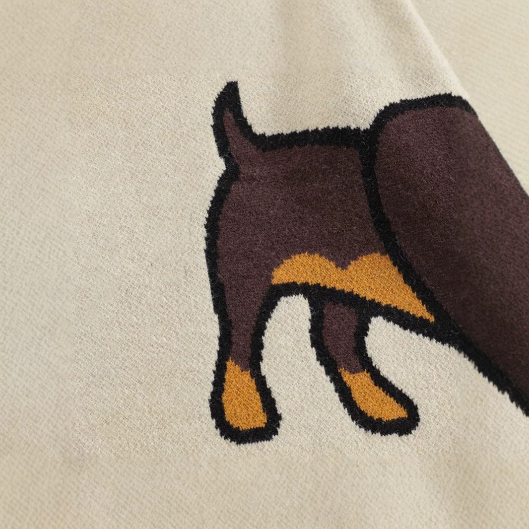 Cute Dog Graphic Knit Sweater