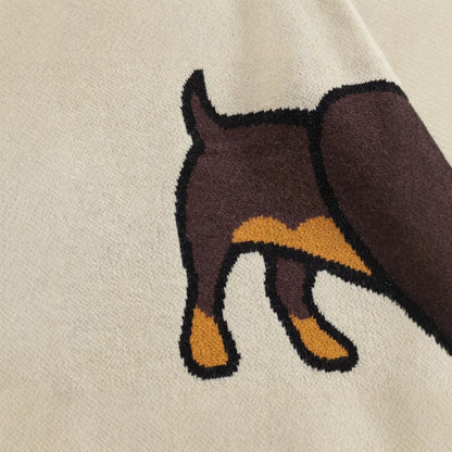 Cute Dog Graphic Knit Sweater