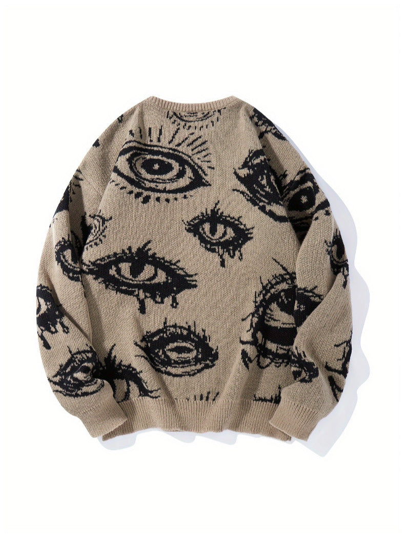 Vintage Eye Graphic Knit Sweater