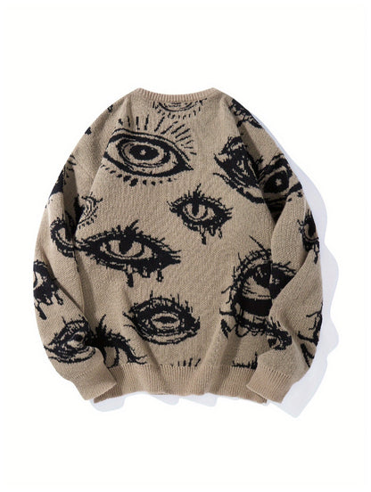 Vintage Eye Graphic Knit Sweater