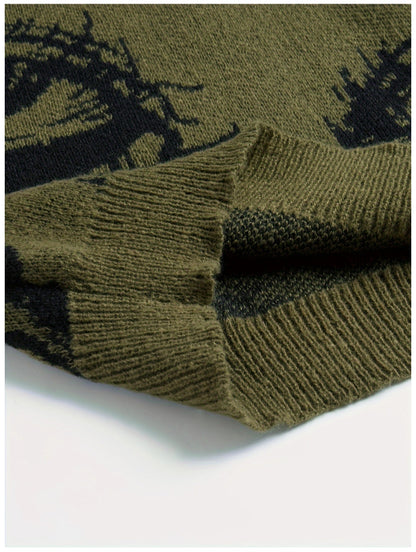 Vintage Eye Graphic Knit Sweater