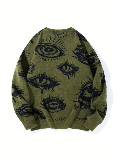 Vintage Eye Graphic Knit Sweater