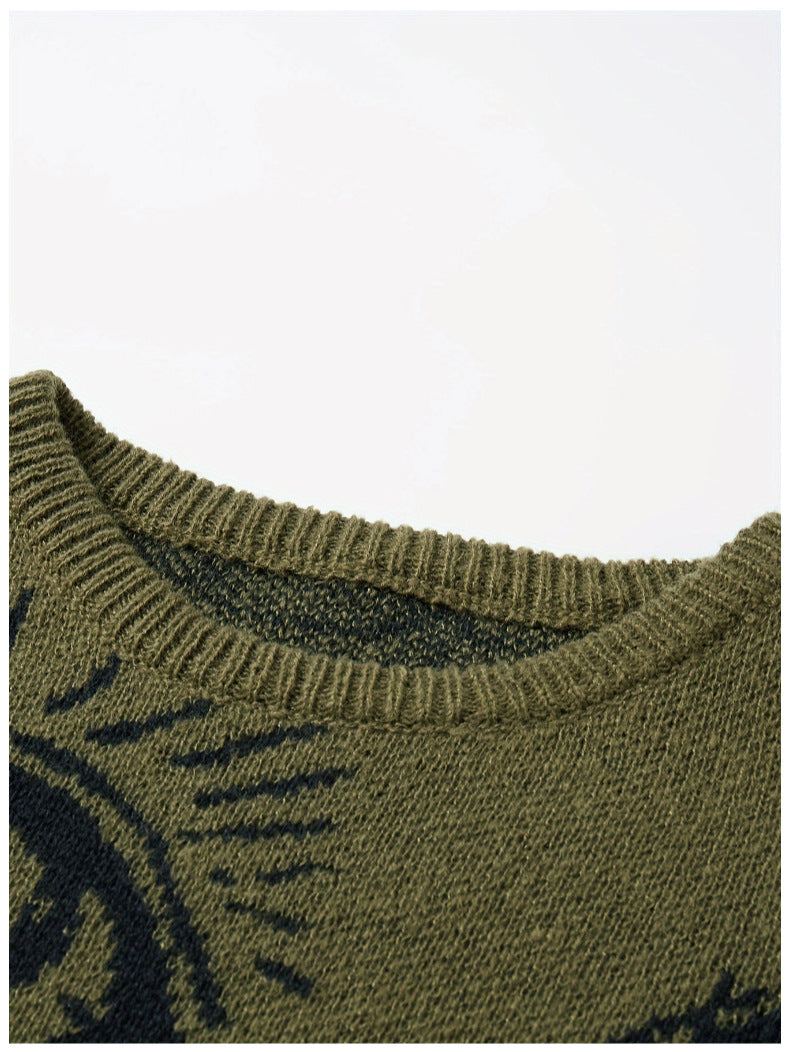 Vintage Eye Graphic Knit Sweater