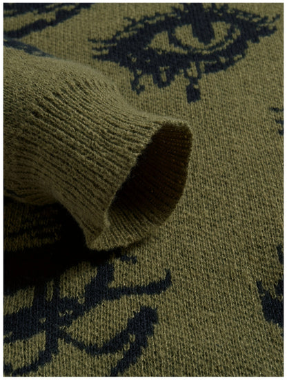 Vintage Eye Graphic Knit Sweater
