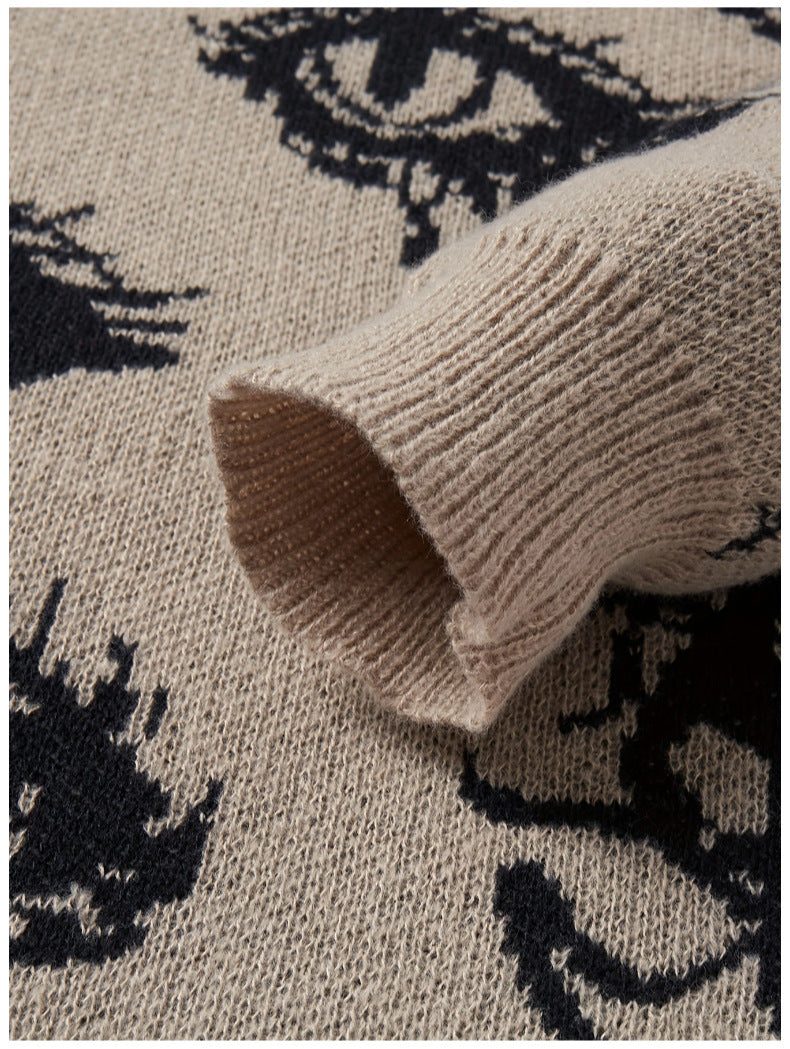 Vintage Eye Graphic Knit Sweater
