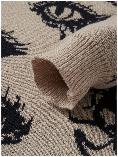 Vintage Eye Graphic Knit Sweater