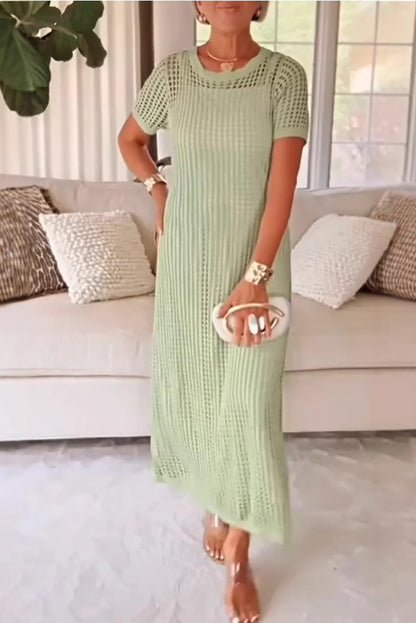 2026 Summer Resort Style Women's Spaghetti Strap Dress with Hollowed-out Cover-up Two-Piece Set(BUY 2 FREE SHIPPING)