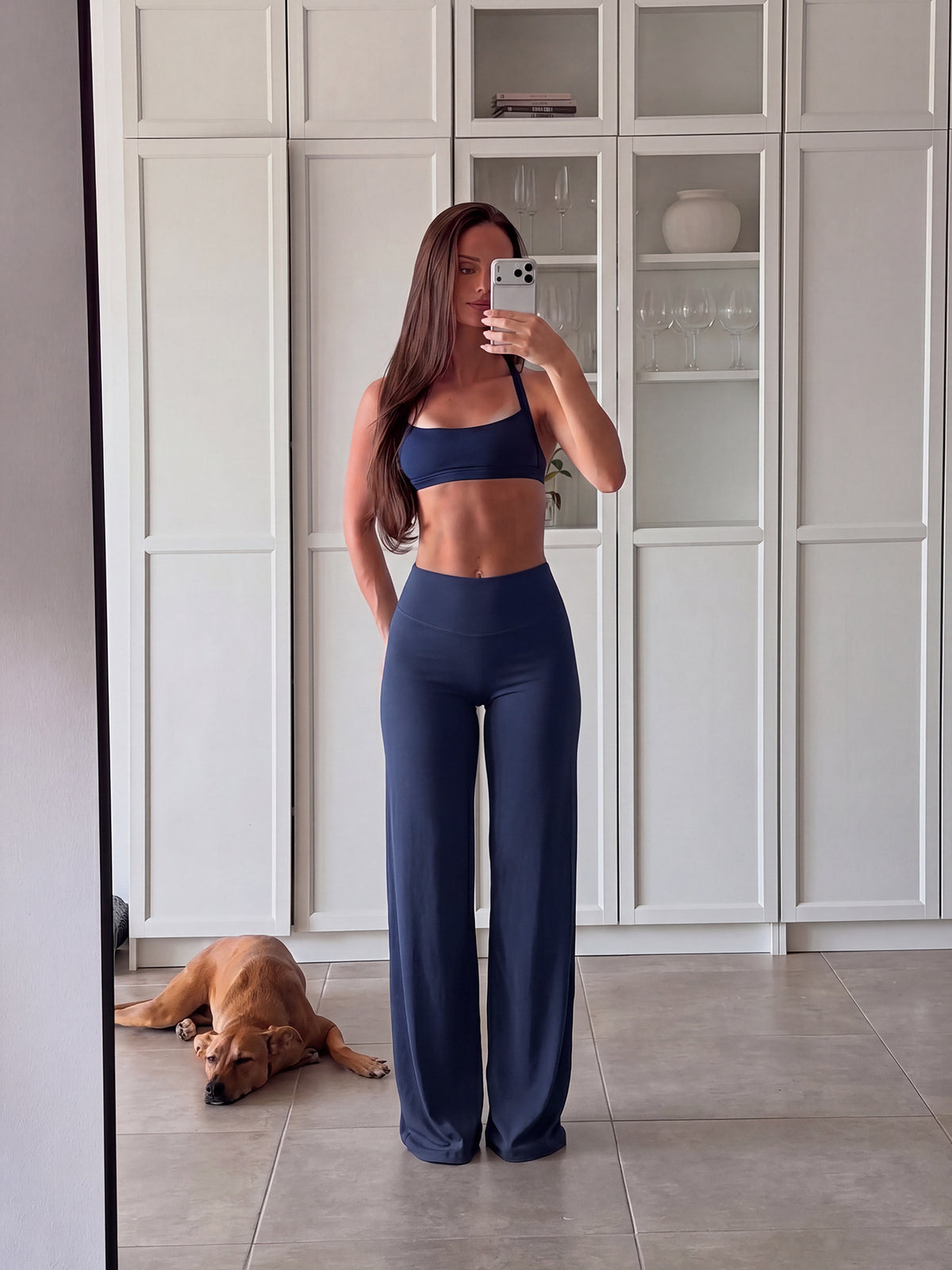 Women's high-waisted flared yoga pants
