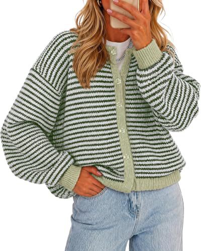 Striped Color Block Knit Cardigan