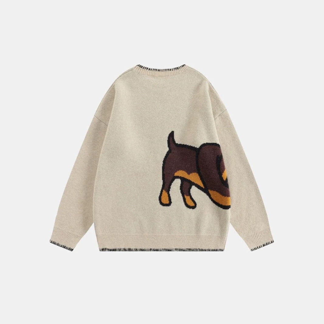 Cute Dog Graphic Knit Sweater