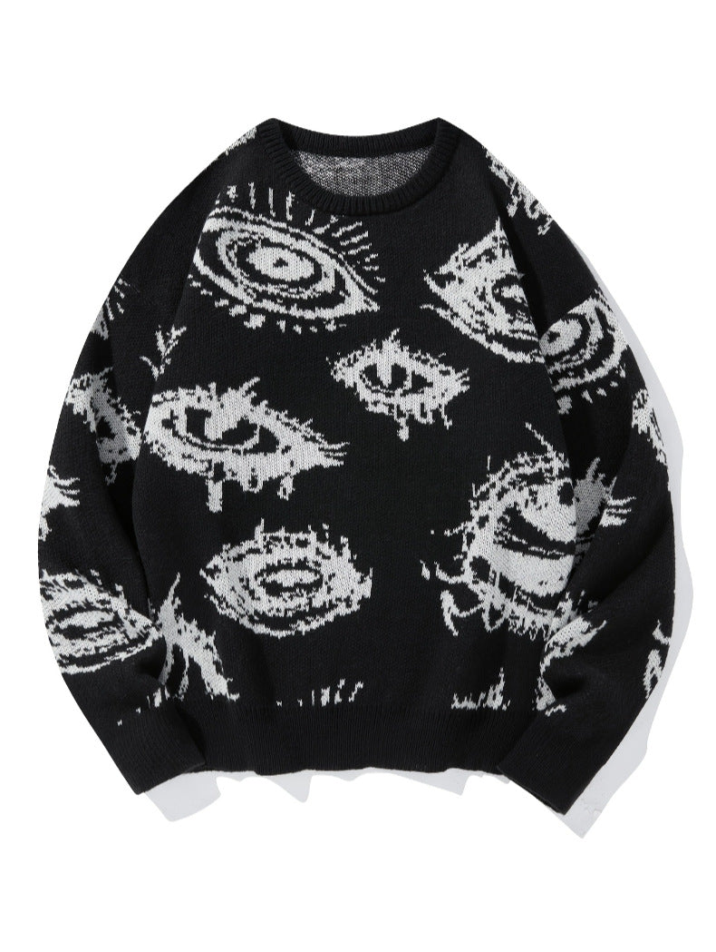 Vintage Eye Graphic Knit Sweater