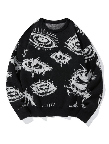 Vintage Eye Graphic Knit Sweater
