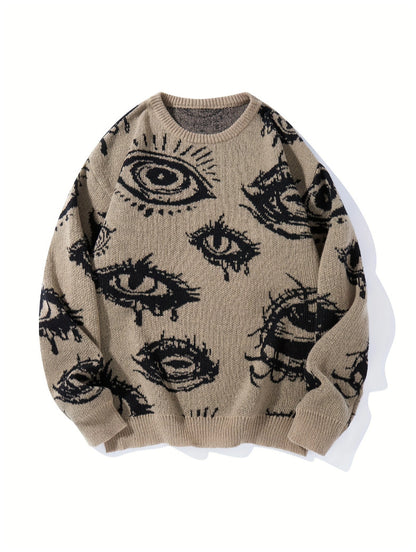 Vintage Eye Graphic Knit Sweater