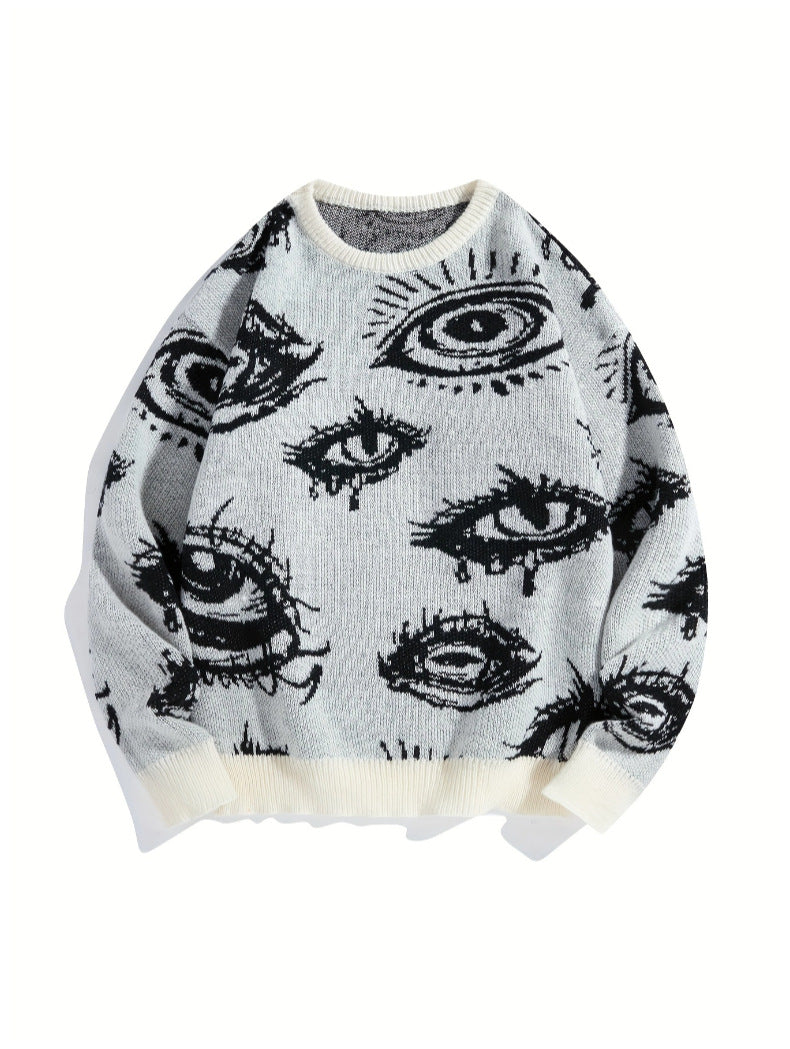 Vintage Eye Graphic Knit Sweater
