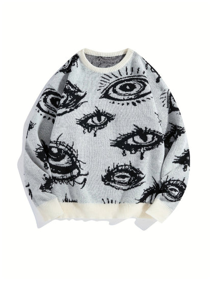 Vintage Eye Graphic Knit Sweater