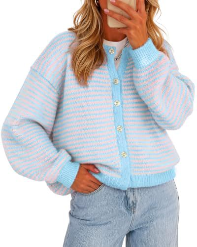 Striped Color Block Knit Cardigan