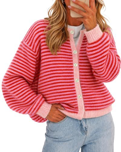 Striped Color Block Knit Cardigan