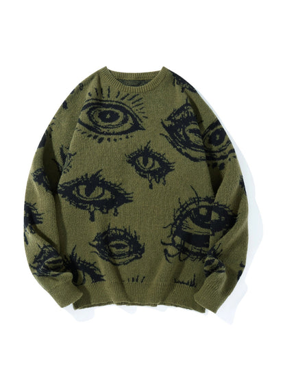 Vintage Eye Graphic Knit Sweater