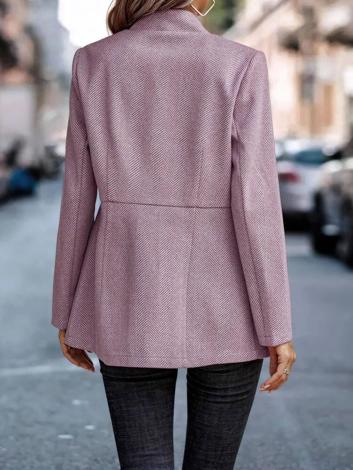 Women's Casual Business Open Front Long Sleeve Notch Lapel Office Blazer Jacket