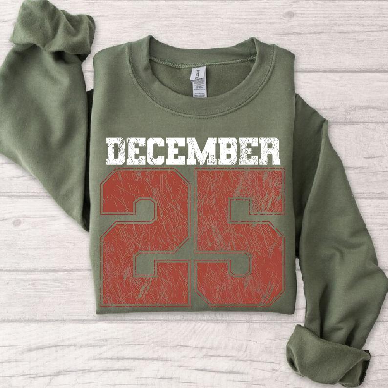 December 25 Retro Christmas Sweatshirt (Buy 2 Free Shipping)