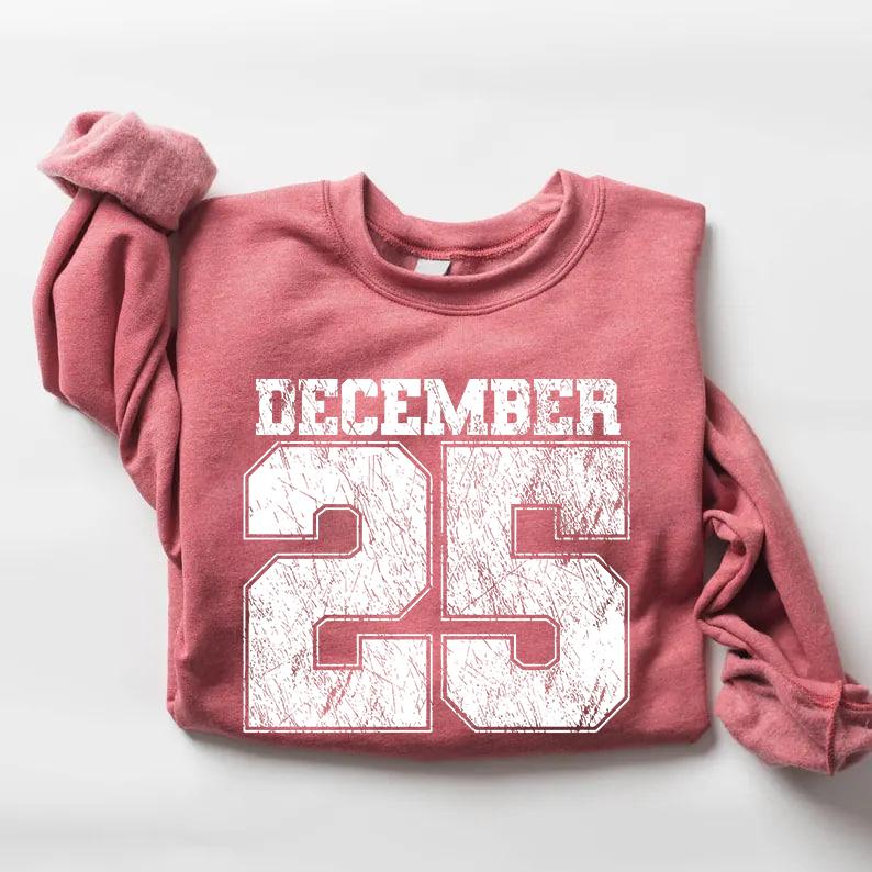December 25 Retro Christmas Sweatshirt (Buy 2 Free Shipping)