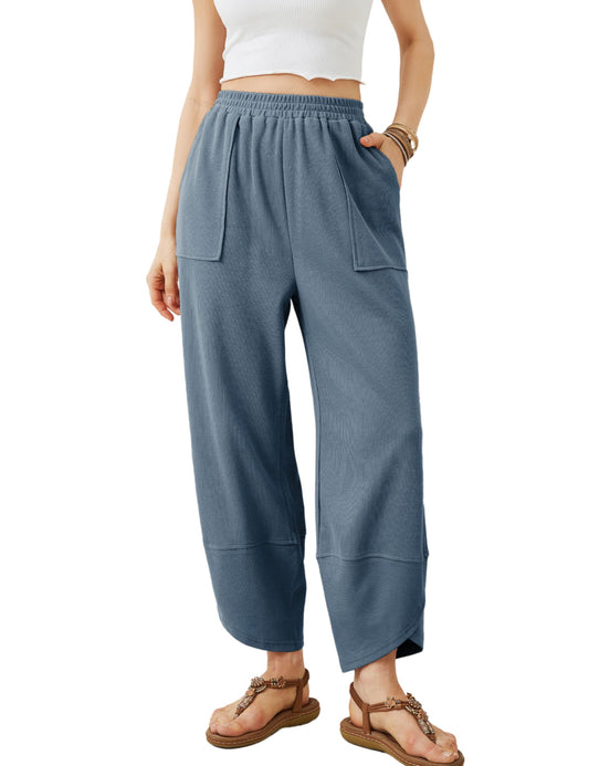 Womens Baggy Wide Leg Pants Casual Elastic Waisted Palazzo Harem Pants with Pockets(BUY 2 FREE SHIPPING)