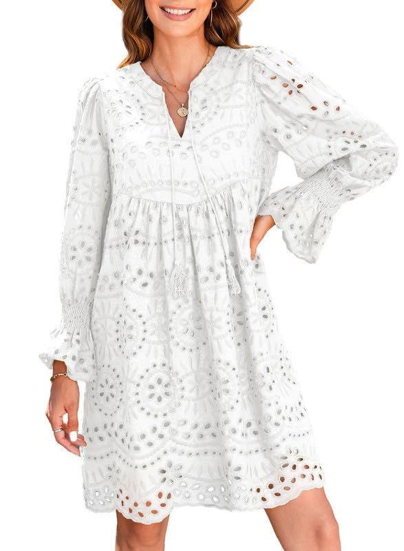 Women¡¯s V Neck Eyelet Lace Dress (Buy 2 Free Shipping)