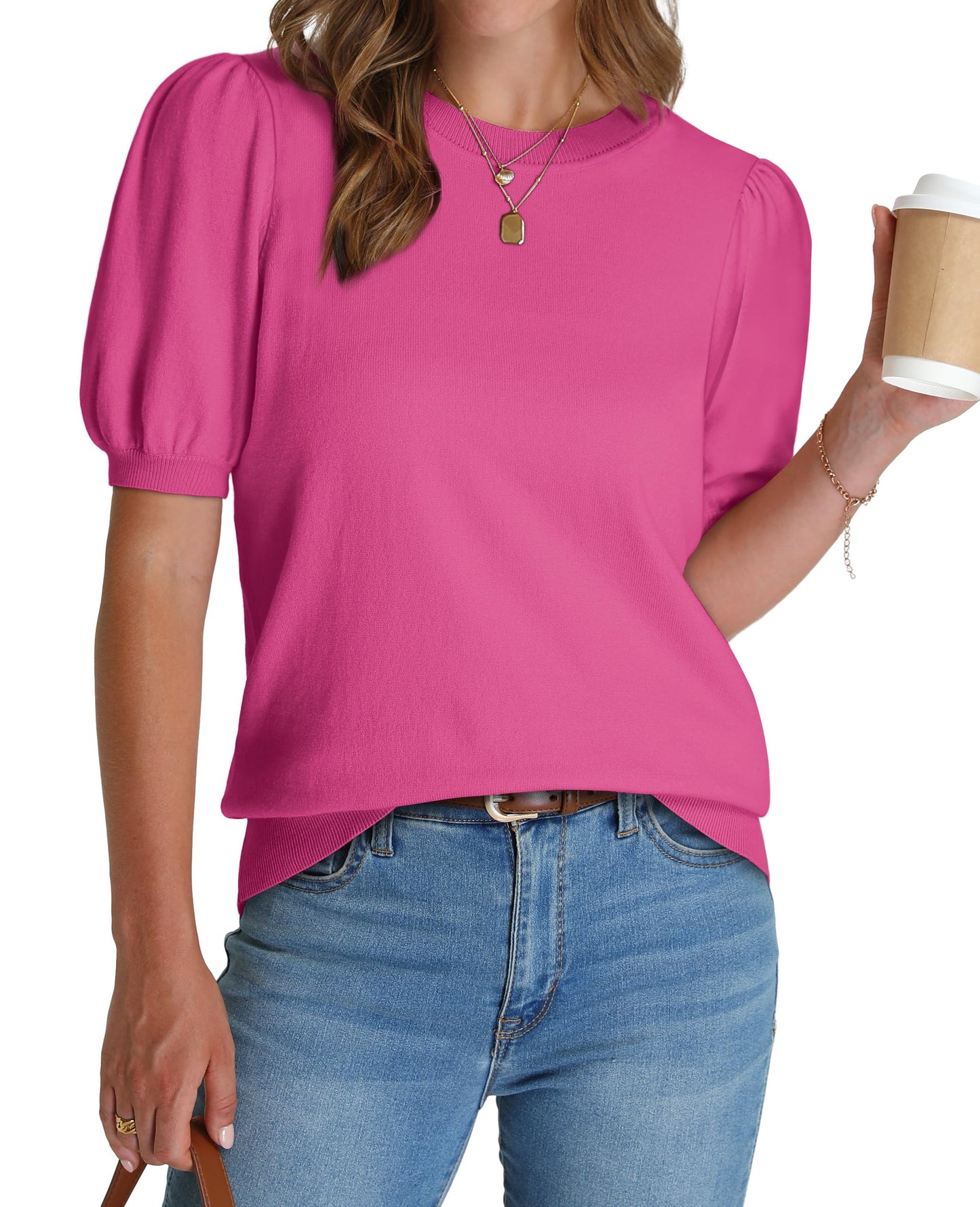 Women's Lightweight Puff Short Sleeve Sweater(Buy 2 Free Shipping)