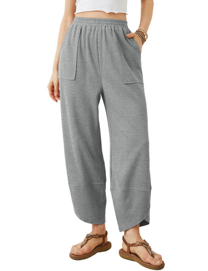 Womens Baggy Wide Leg Pants Casual Elastic Waisted Palazzo Harem Pants with Pockets(BUY 2 FREE SHIPPING)