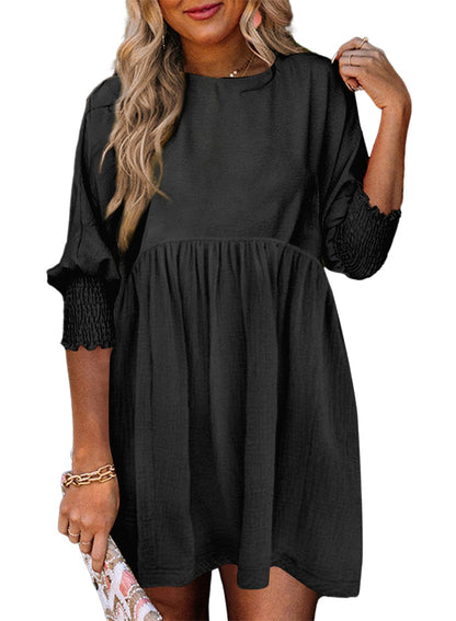 2026 New Women's Casual Short Sleeve Crew Neck Flowy Swing Tunic Dress