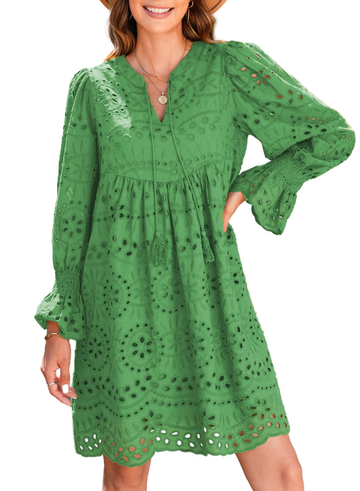 Women¡¯s V Neck Eyelet Lace Dress (Buy 2 Free Shipping)