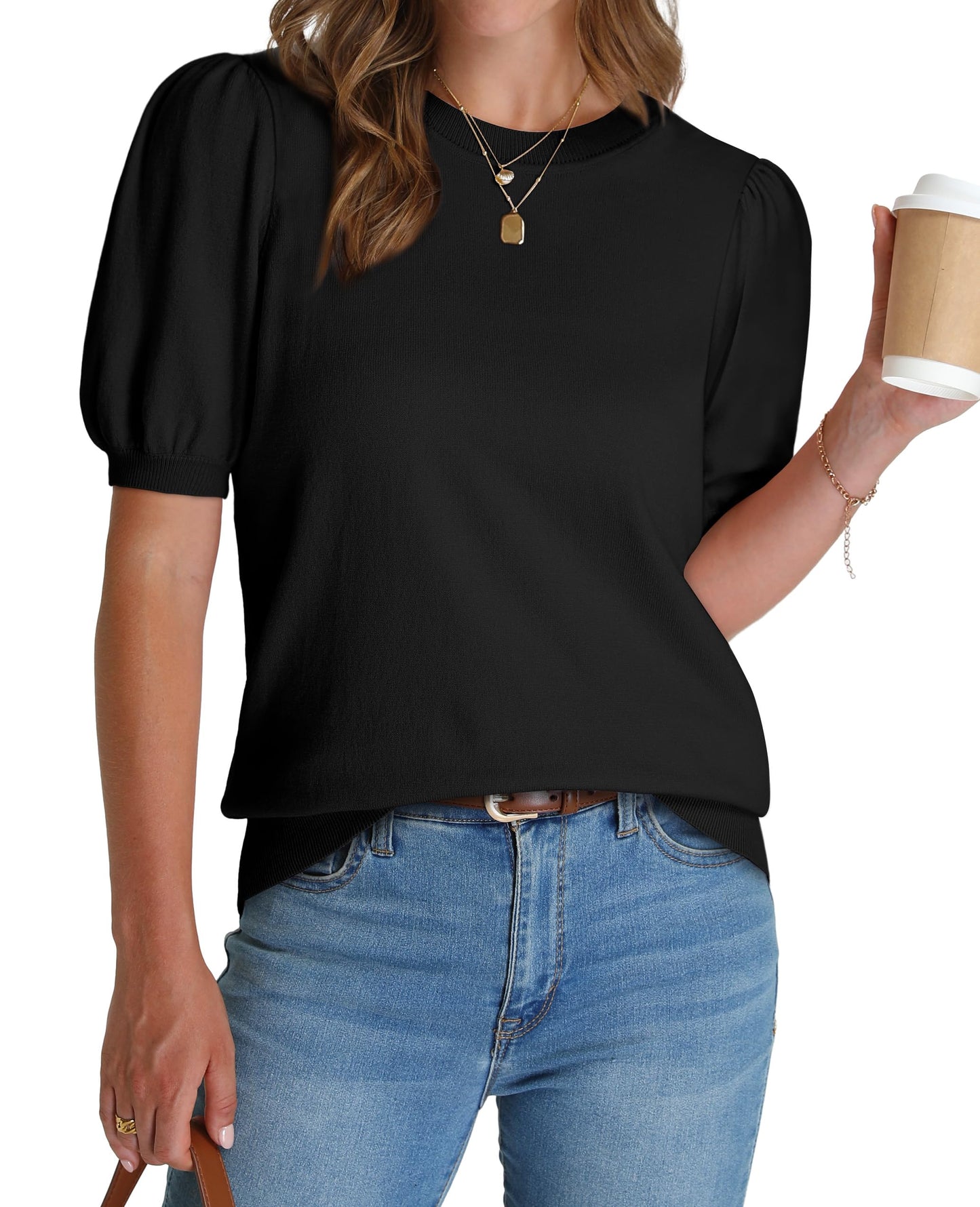 Women's Lightweight Puff Short Sleeve Sweater(Buy 2 Free Shipping)