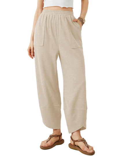 Womens Baggy Wide Leg Pants Casual Elastic Waisted Palazzo Harem Pants with Pockets(BUY 2 FREE SHIPPING)