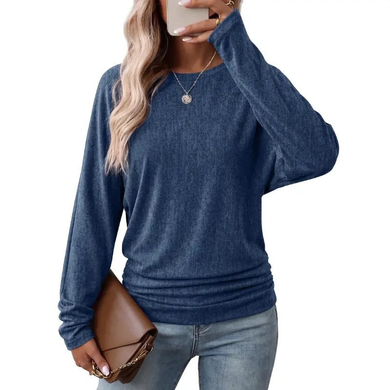 Limited time sale🔥Women's Fall Ruched Hem Lightweight Sweaters
