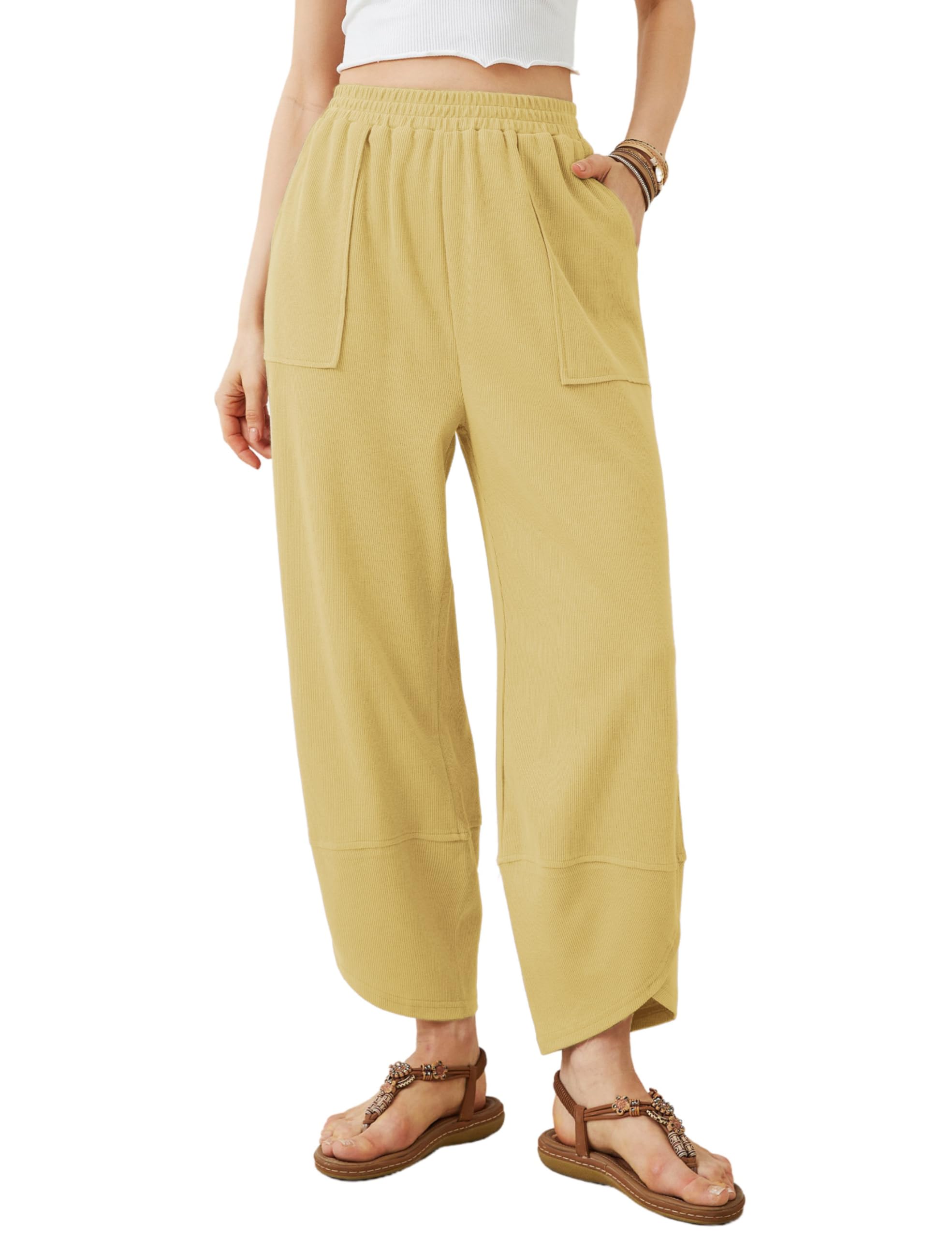 Womens Baggy Wide Leg Pants Casual Elastic Waisted Palazzo Harem Pants with Pockets(BUY 2 FREE SHIPPING)