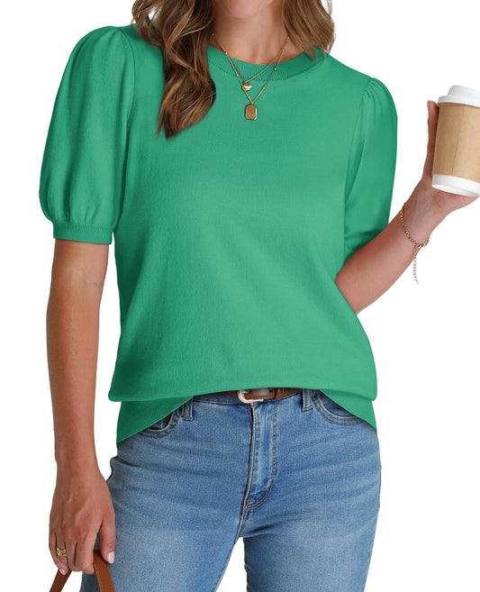 Women's Lightweight Puff Short Sleeve Sweater(Buy 2 Free Shipping)