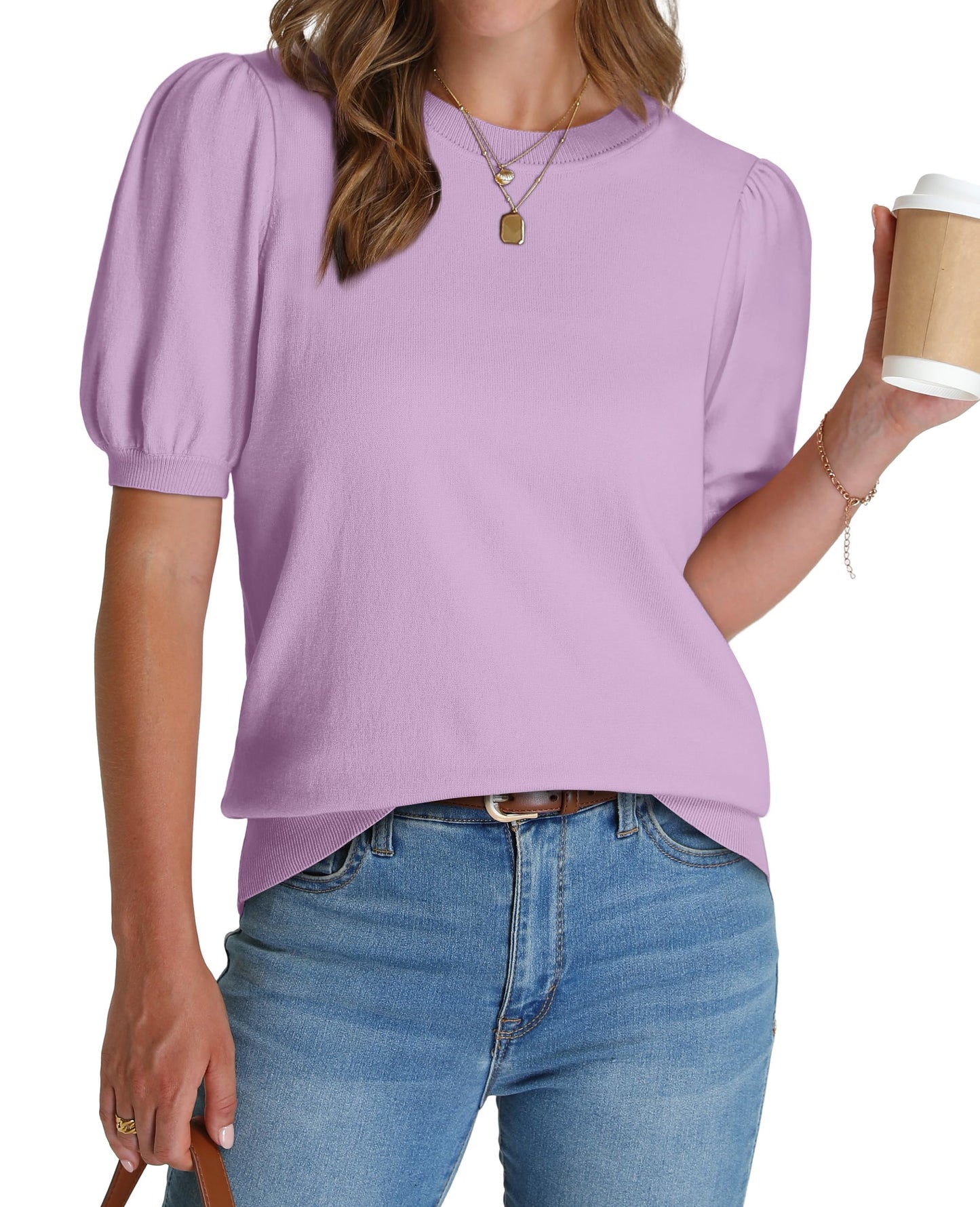 Women's Lightweight Puff Short Sleeve Sweater(Buy 2 Free Shipping)