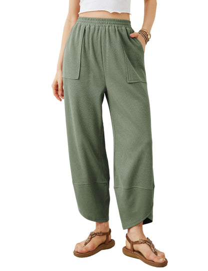 Womens Baggy Wide Leg Pants Casual Elastic Waisted Palazzo Harem Pants with Pockets(BUY 2 FREE SHIPPING)