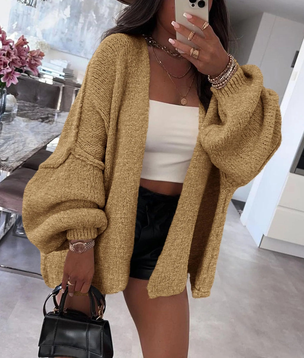 Women's Oversized Lantern Sleeve Sweater Cardigan (Buy 2 Free Shipping)