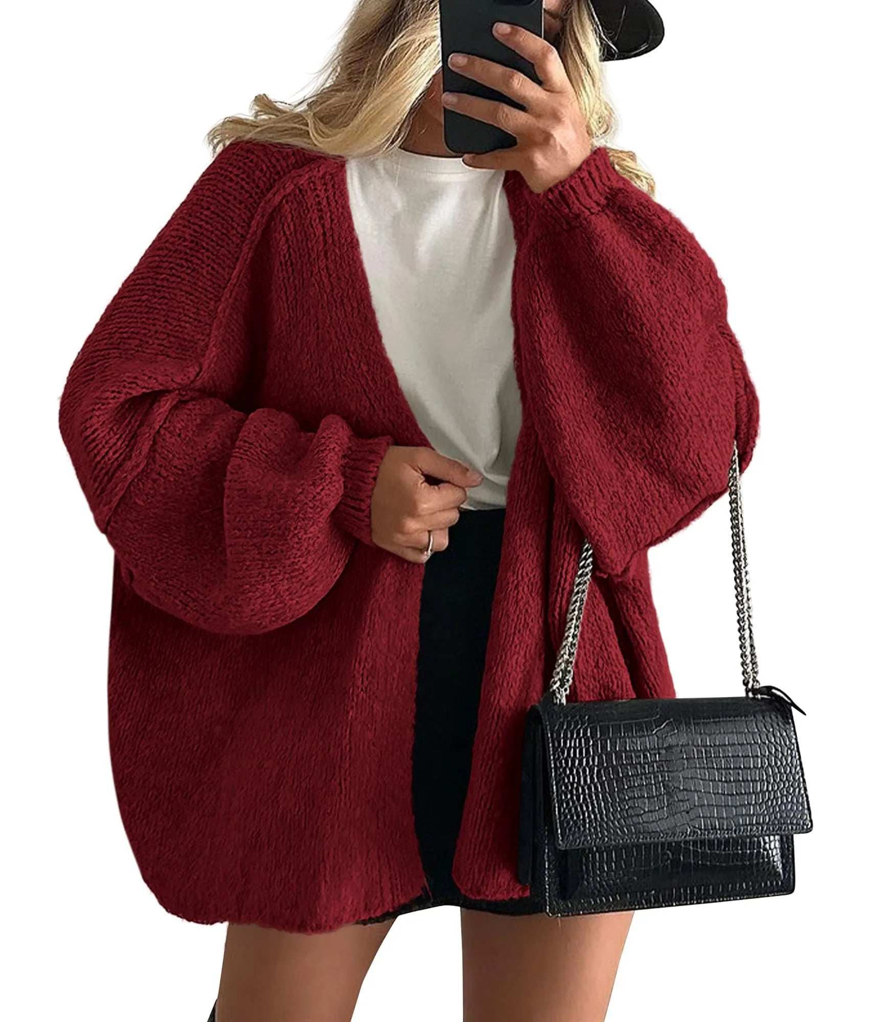 Women's Oversized Lantern Sleeve Sweater Cardigan (Buy 2 Free Shipping)