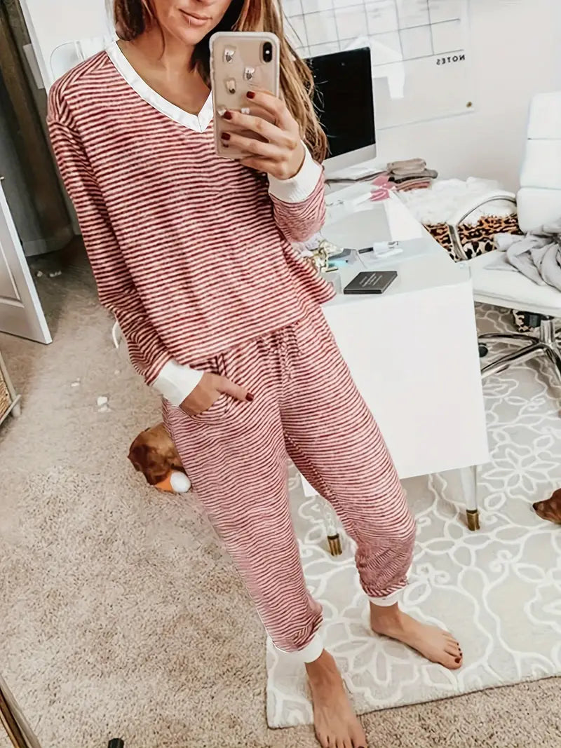 Women's Striped Lounge Pajamas Set (Buy 2 Free Shipping)