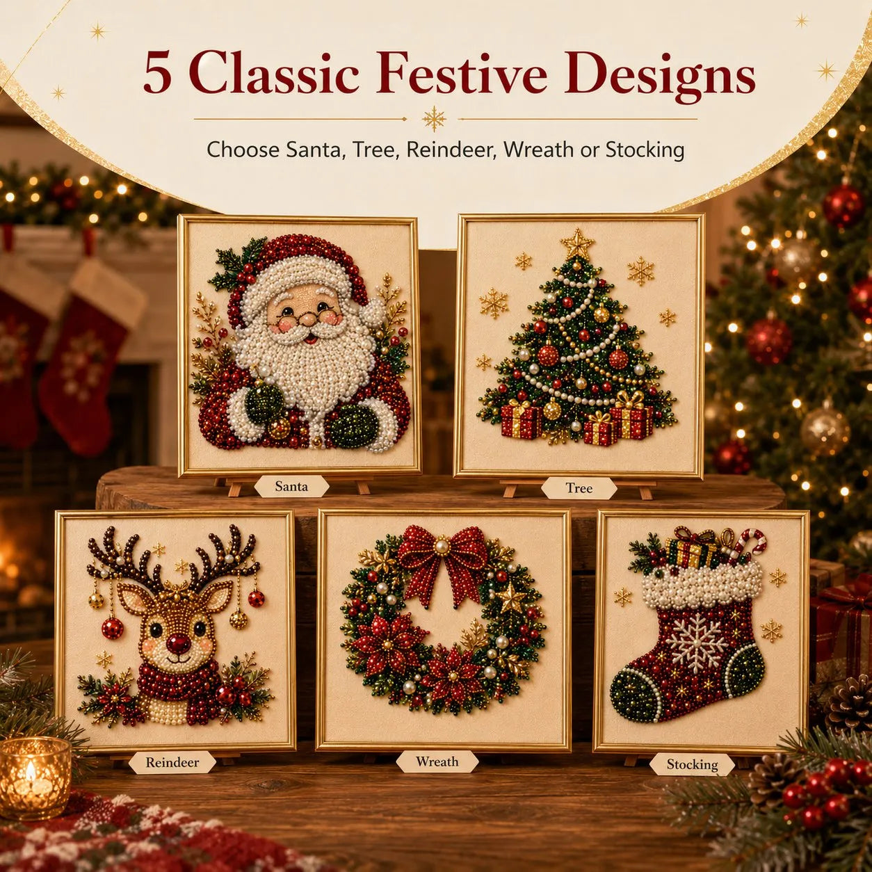 🎨💎DIY Christmas Pearl Diamond Painting Art Kit