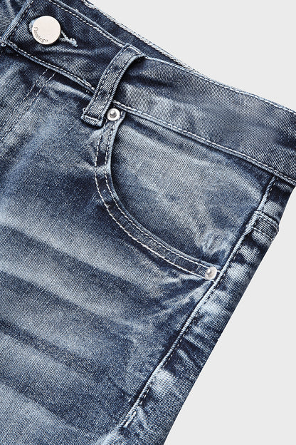 90s Vintage Embroidery Pocket Low Waist Jeans